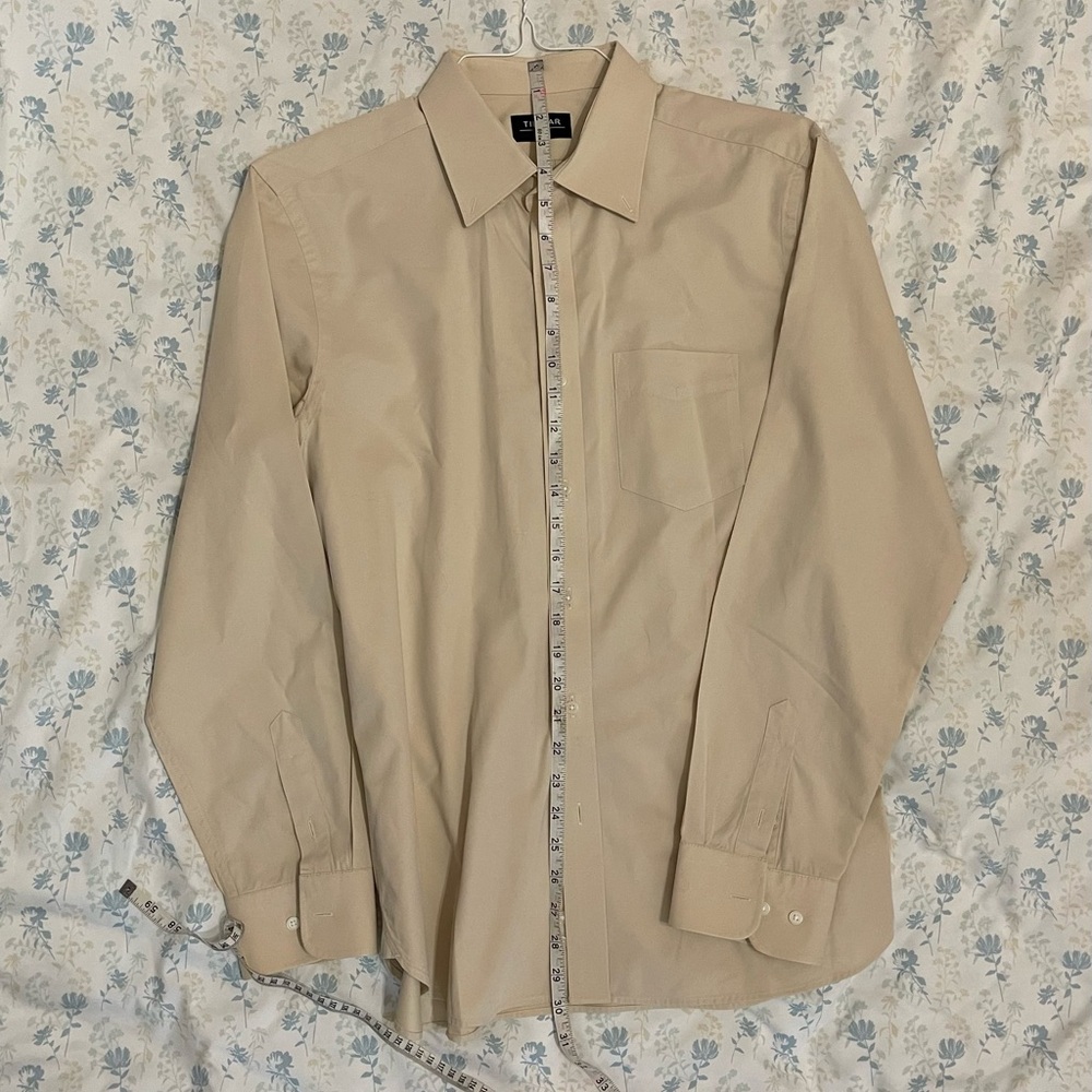 The Tie Bar Beige Dress Shirt